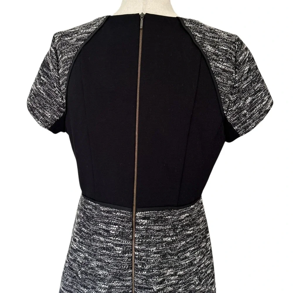 J. Crew J.Crew Dress 12 Mixed Tweed Boucle Fit Flare Flounce A-Line Midi (2)‎